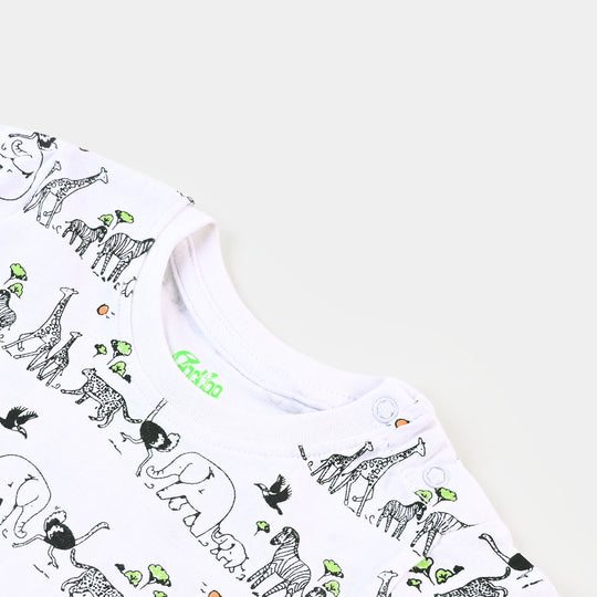 Infant Boys Set 2 Pc Animals - White