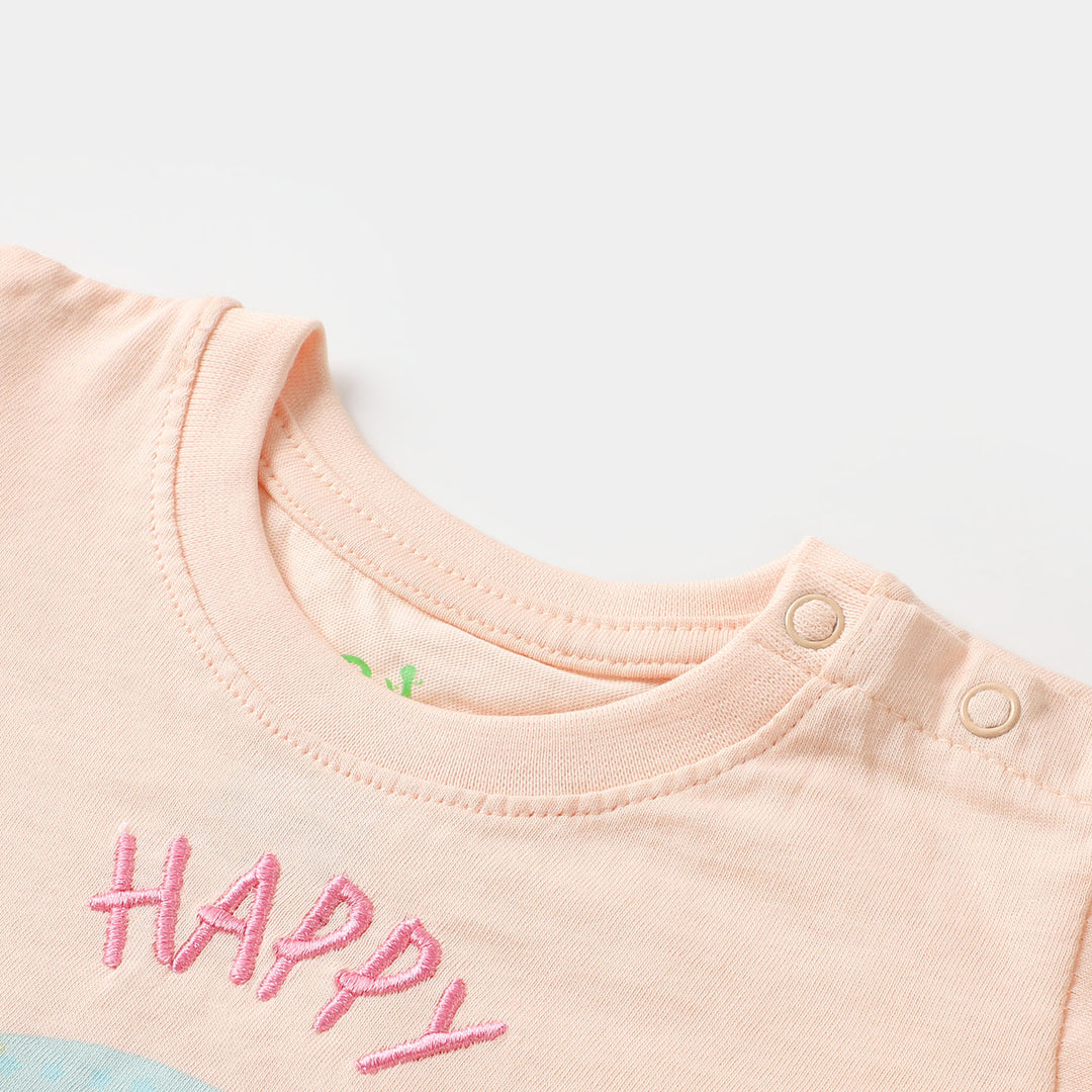 Infant Girls T-Shirt Happy Vibes - Scallop Shell