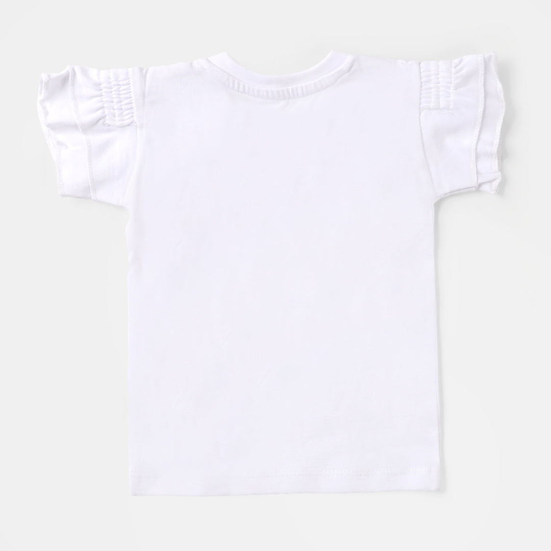 Infant Girls T-Shirt Happy Farm  - White