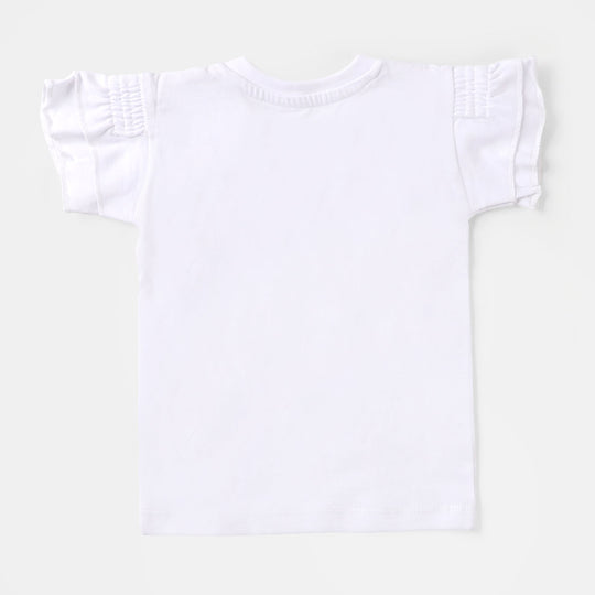 Infant Girls T-Shirt Happy Farm  - White