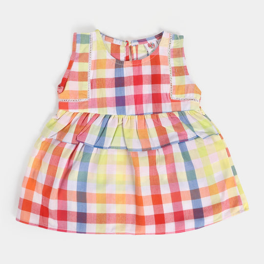 Infant Girls Cotton Casual frock - Multi