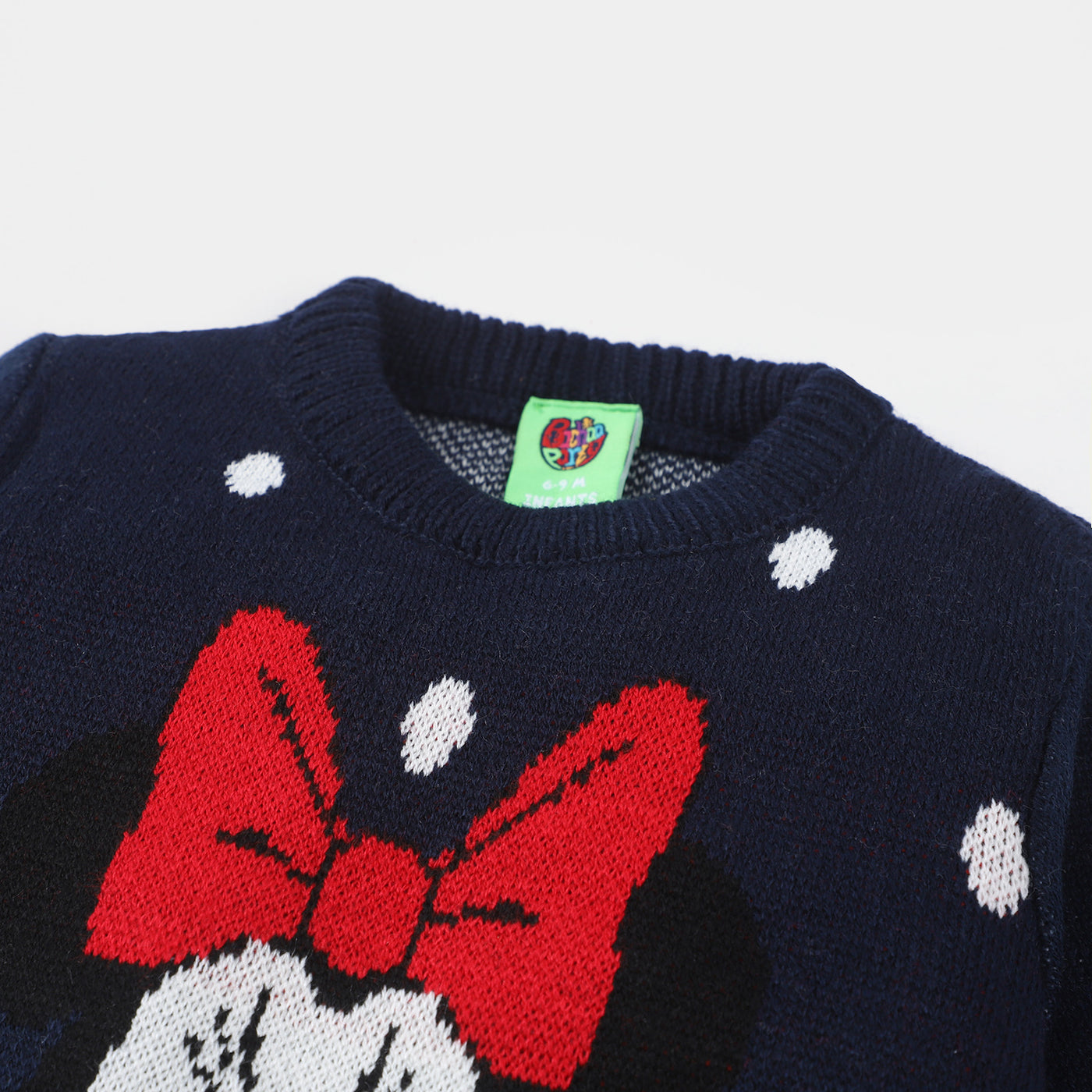 Infant Girls Acrylic Full Sleeves Sweater -NAVY