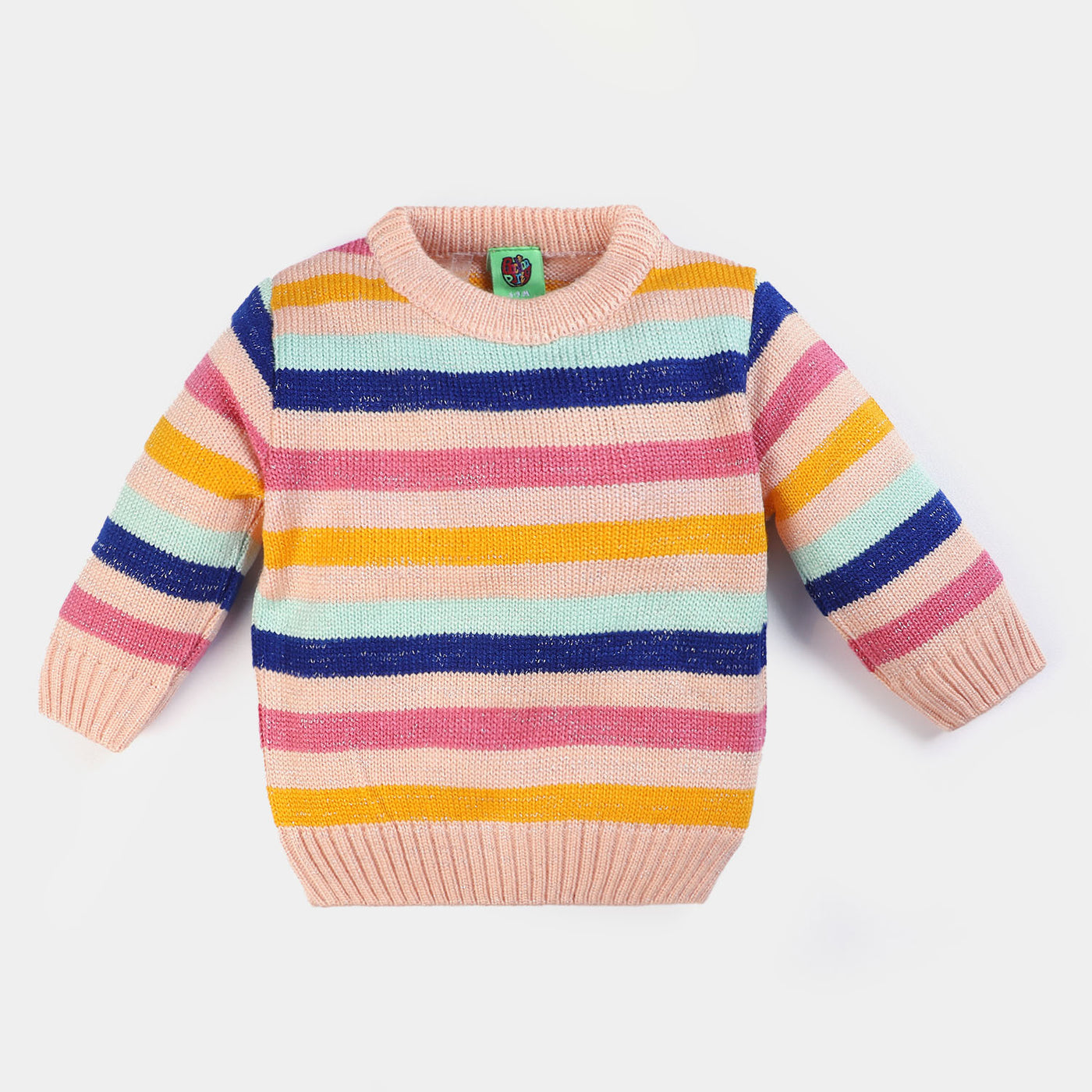 Infant Girls Acrylic Full Sleeves Sweater-Peach