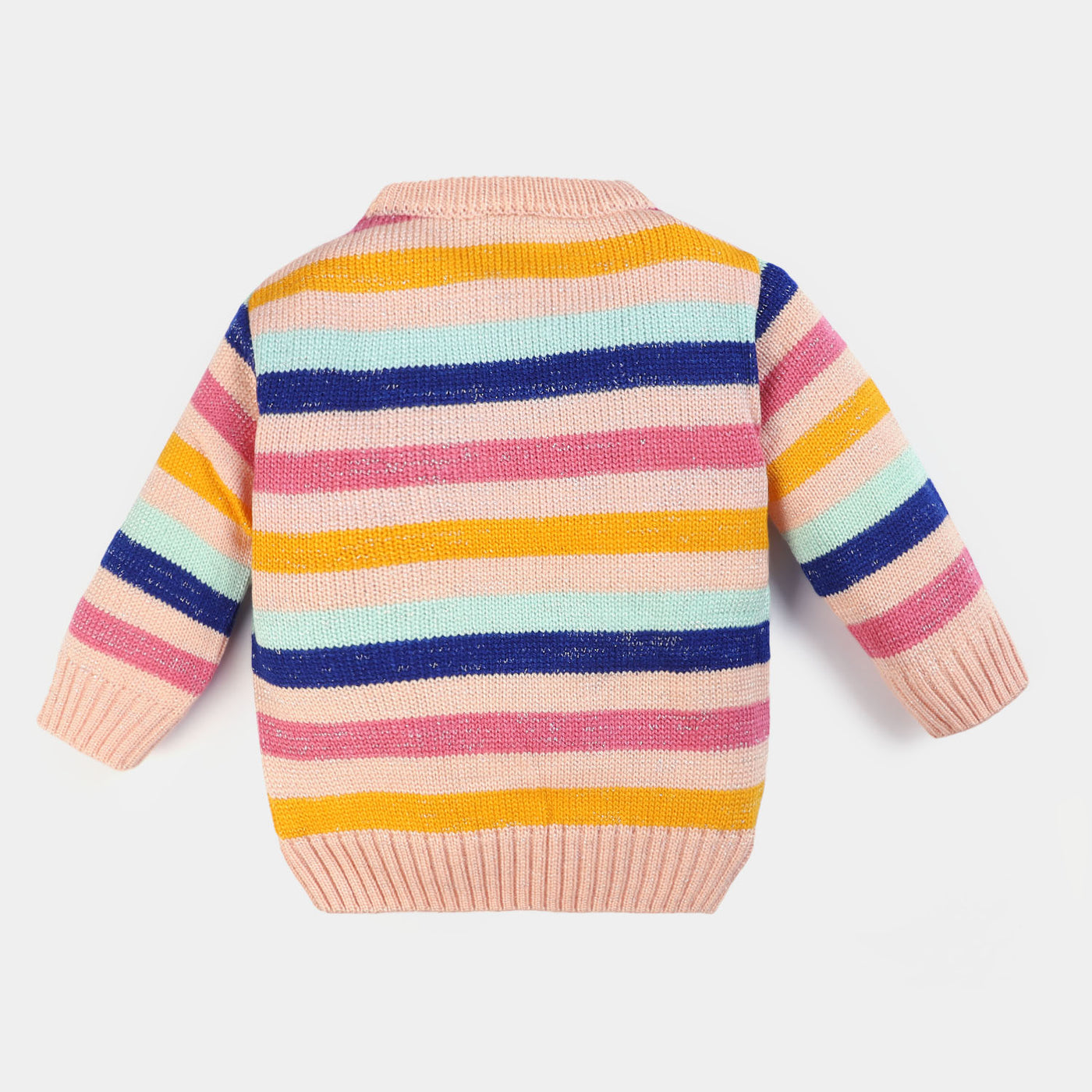 Infant Girls Acrylic Full Sleeves Sweater-Peach