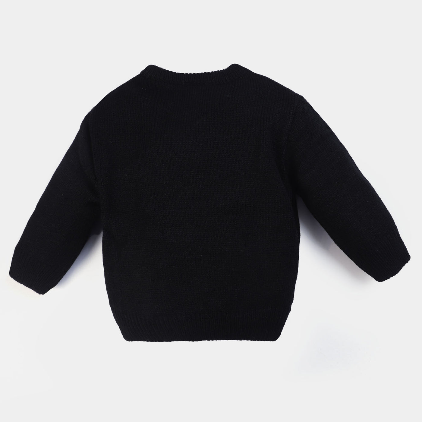 Infant Girls Acrylic Full Sleeves Sweater-BLACK