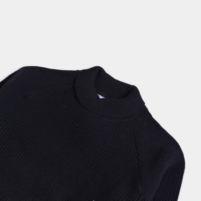 Teens Boys Cotton Sweater - BLACK
