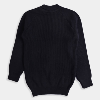 Teens Boys Cotton Sweater - BLACK