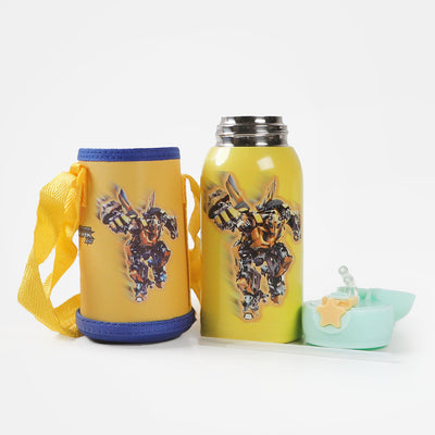 Water Bottle Steel With Cartoon Pouch