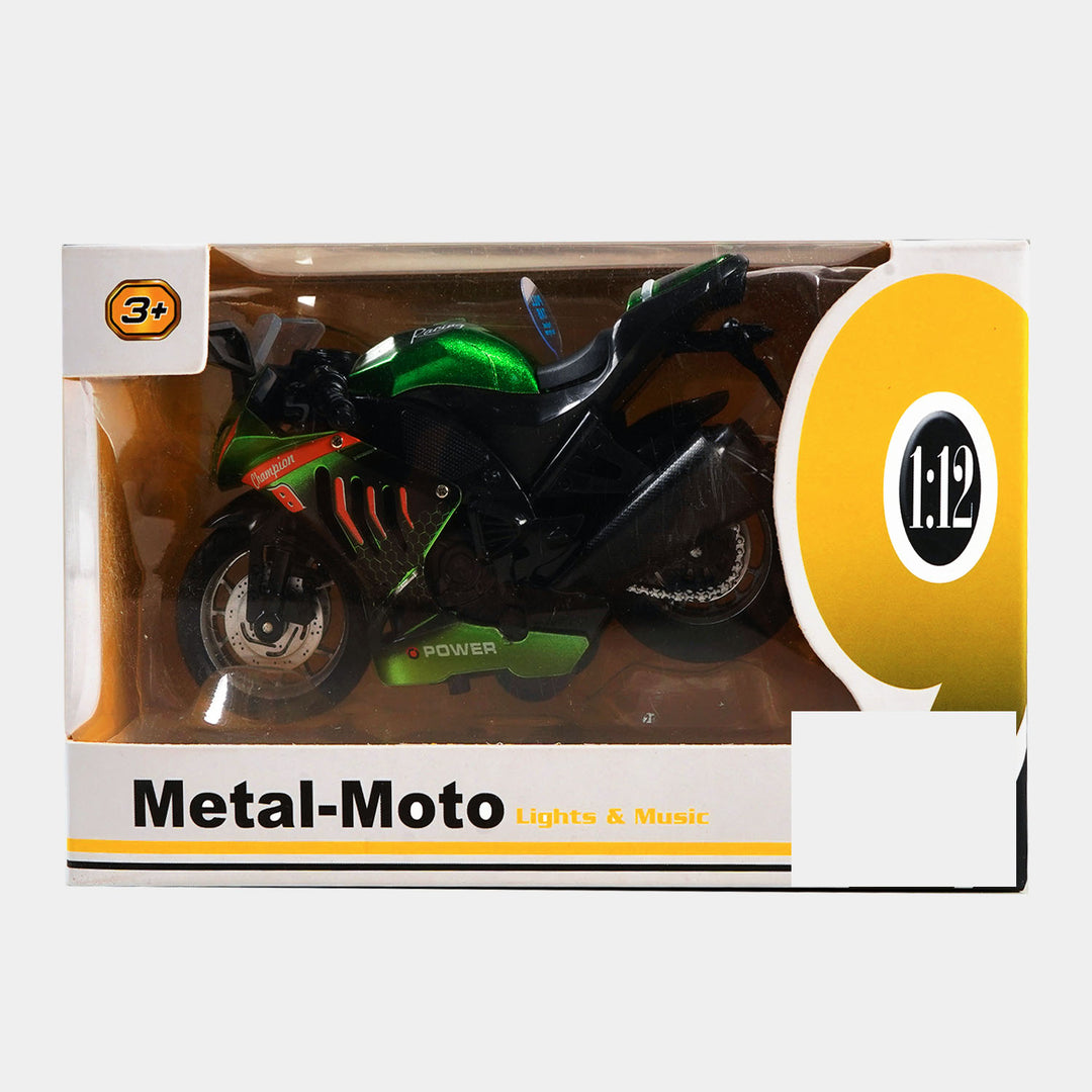 Die Cast Motorcycle With Light & Sound For Kids