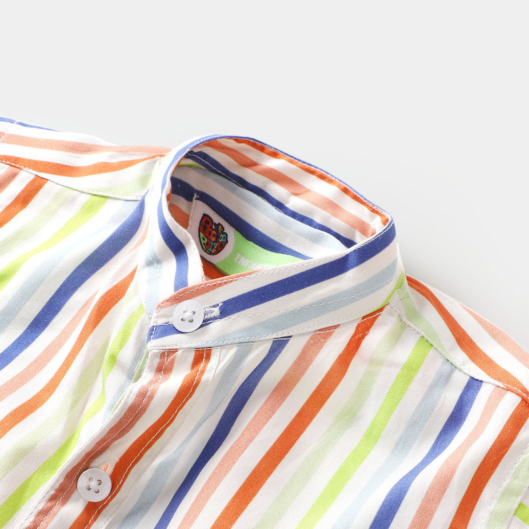 Boys Casual Shirt Color Full Stripes - Multi Color