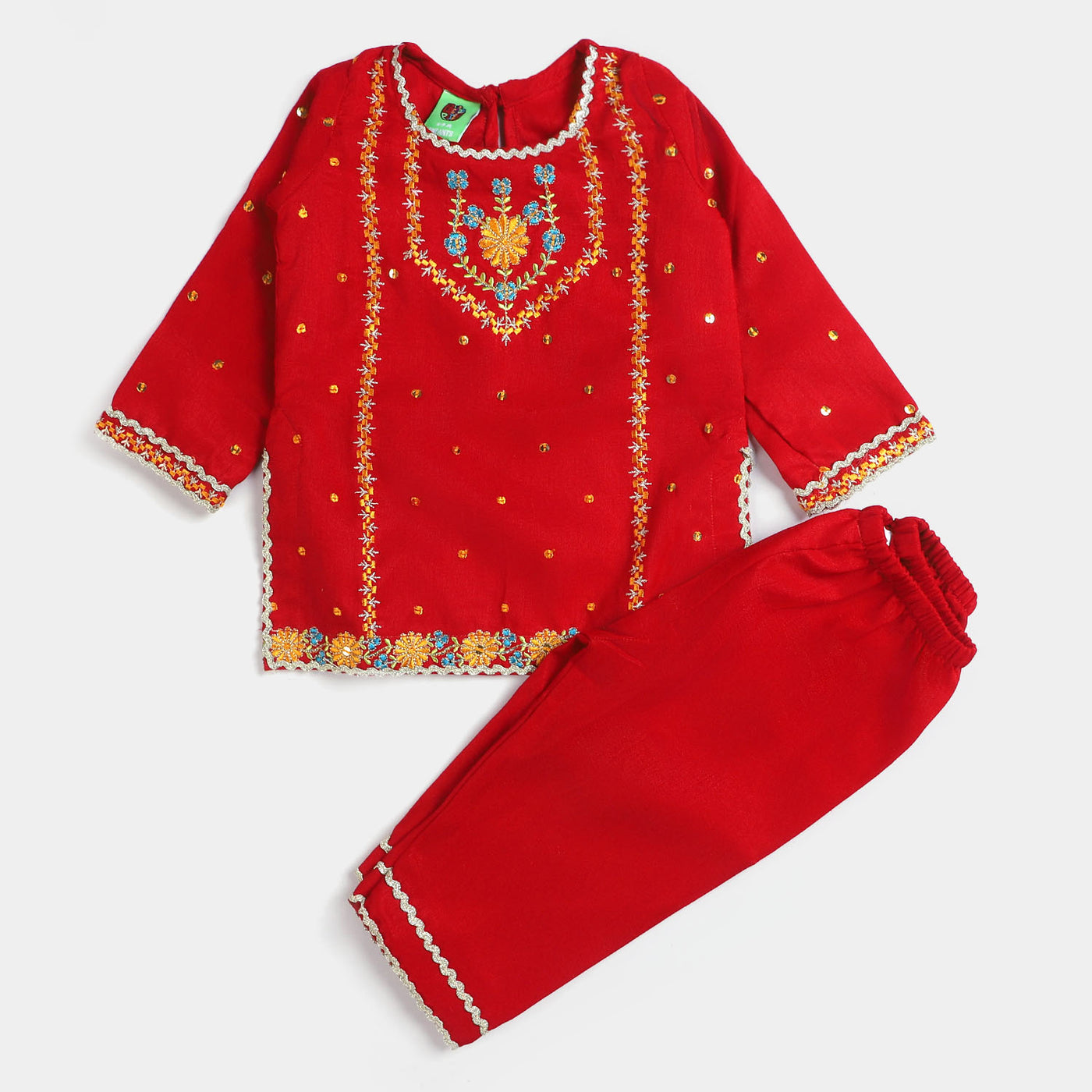 Infant Girls 2PCs Suit Laal-Red