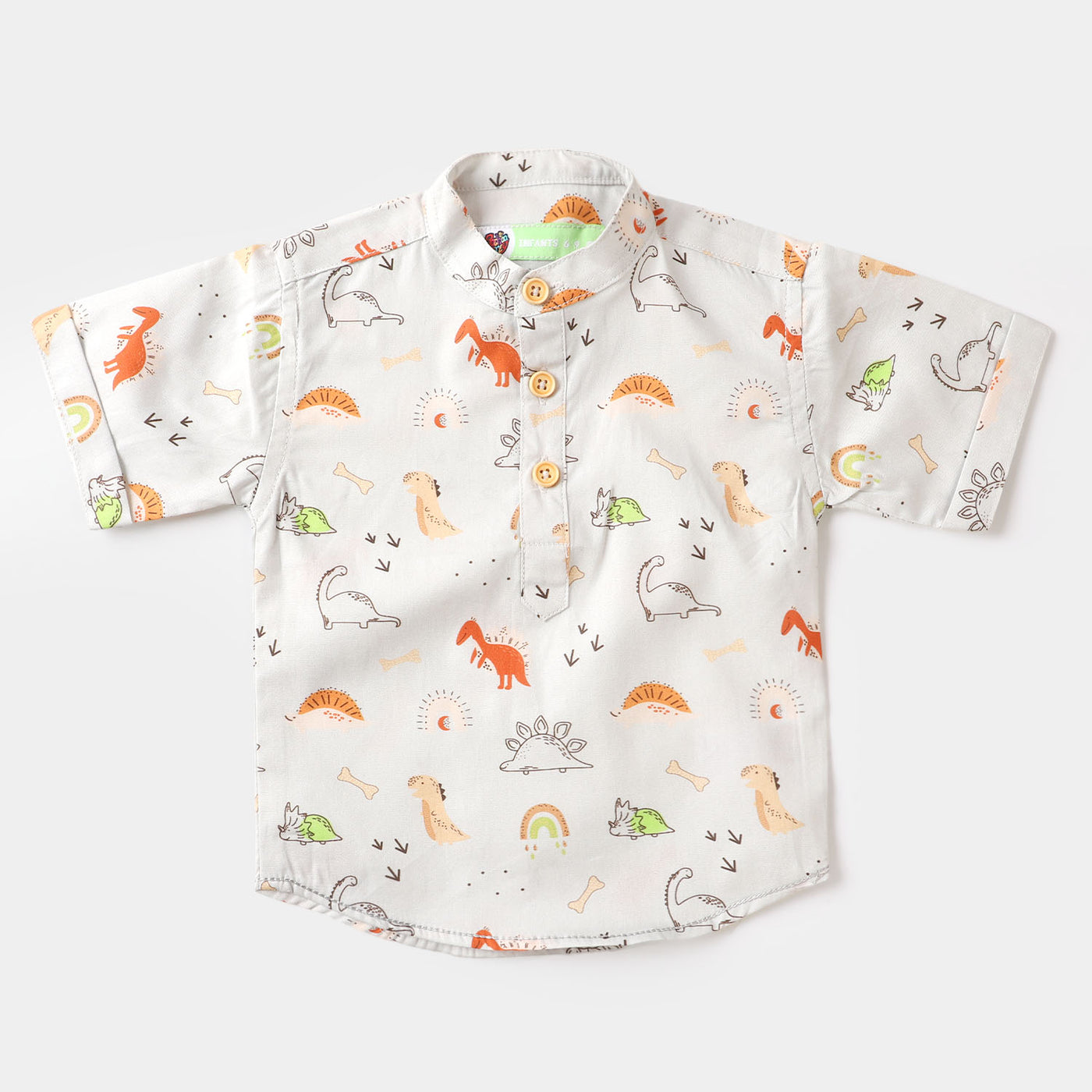 Infant Boys Casual Shirt Dino - Lt.Grey