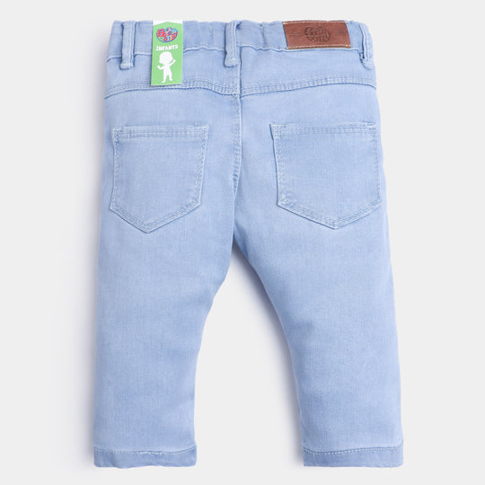 Infant Girls Denim Pant Floral DC-LIGHT BLUE