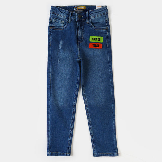 Boys Pant Denim Stay On Track - Mid Blue