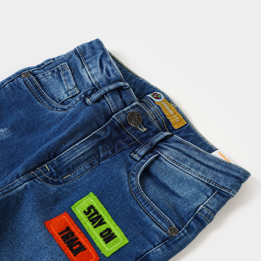 Boys Pant Denim Stay On Track - Mid Blue