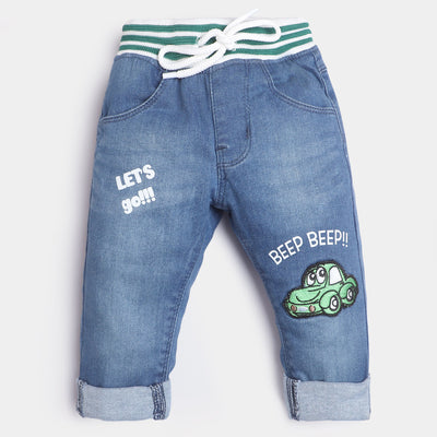 Infant Boys Denim Pant Lets Go-LT.Blue