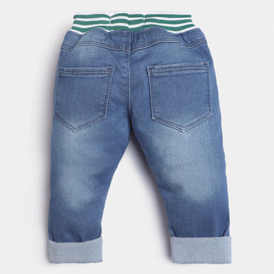 Infant Boys Denim Pant Lets Go-LT.Blue