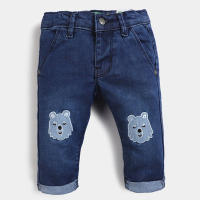 Infant Boys Denim Pant Bear - DARK BLUE