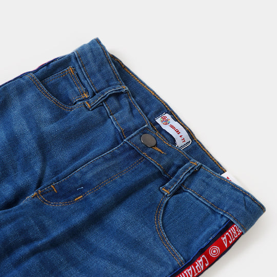 Boys Pant Denim Character Tape - Mid Blue