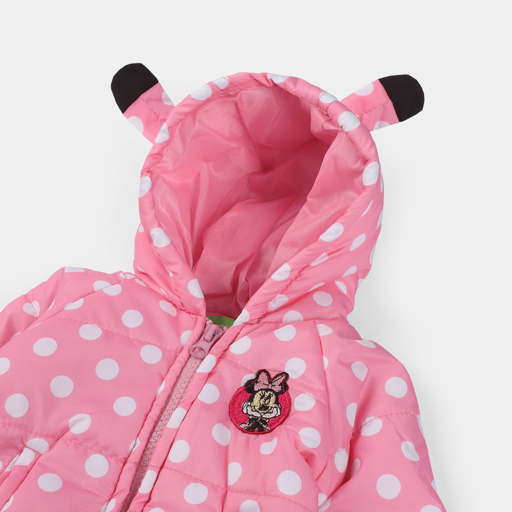 Infant Girls Mix taffeta Quilted Jacket Character-Pink