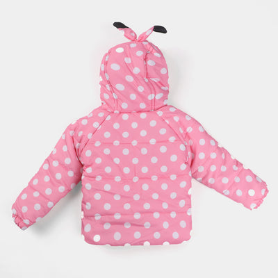 Infant Girls Mix taffeta Quilted Jacket Character-Pink
