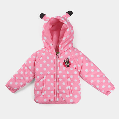 Infant Girls Mix taffeta Quilted Jacket Character-Pink