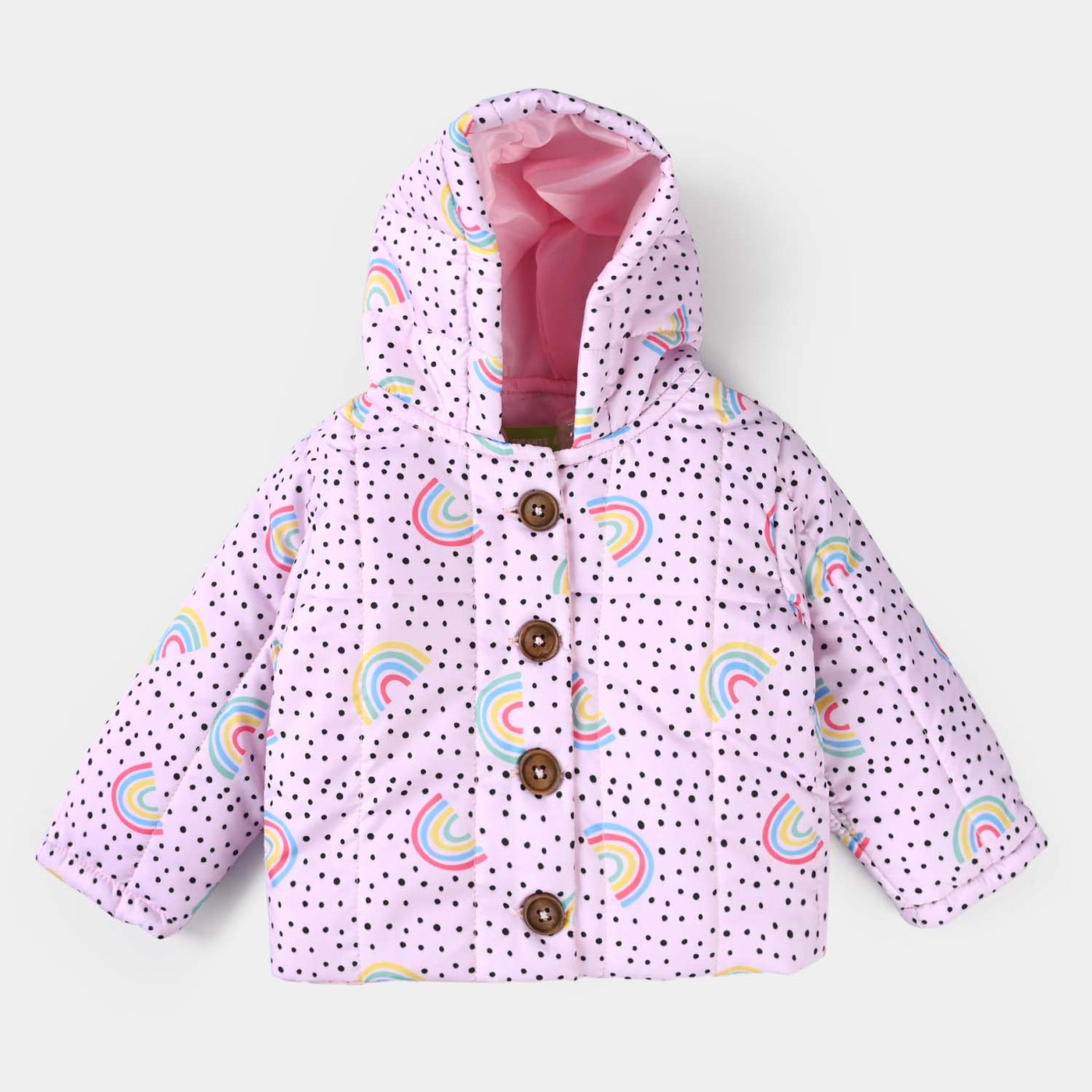Infant Girls Quilted Jacket Rainbow-Pink