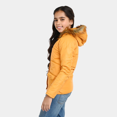 Girls Mix taffeta Quilted Jacket Golden Rod - Citrus