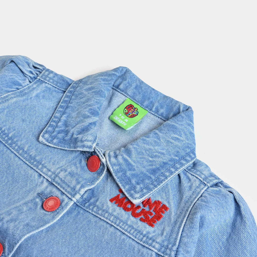 Infant Girls Denim Jacket Character - Mid Blue