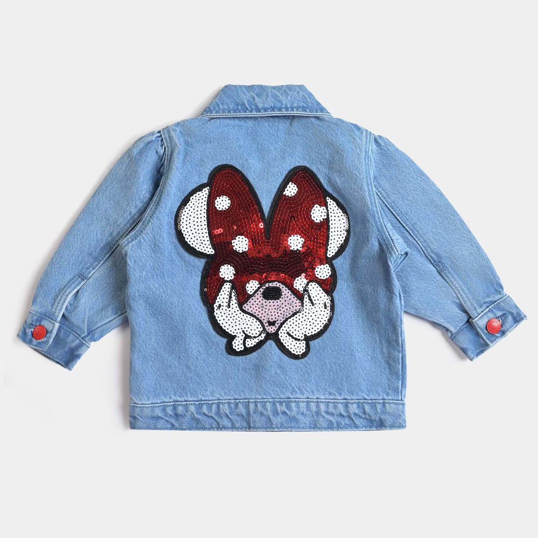 Infant Girls Denim Jacket Character - Mid Blue