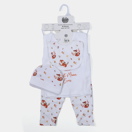 Infant Cotton Set 4Pc Mummy's Girl-B. White