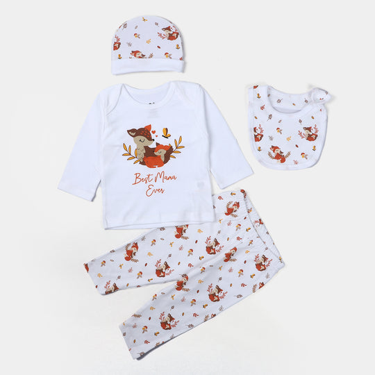 Infant Cotton Set 4Pc Mummy's Girl-B. White