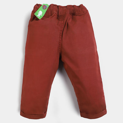 Infant Boys Pant Cotton 2Pockets-Rust