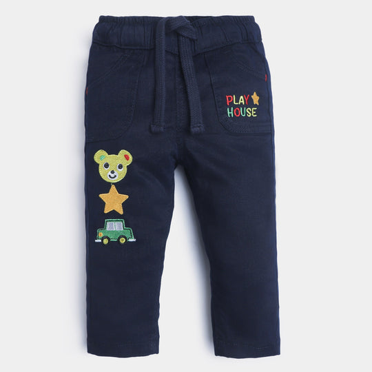 Infant Boys Pant Cotton Play House-NAVY