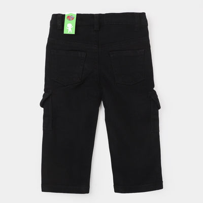 Infant Boys Pant Cotton Smiley-BLACK