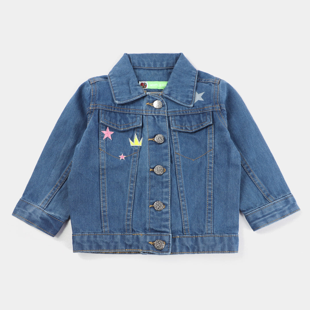 Infant Girls Denim Jacket Character -Mid Blue Price in Pakistan