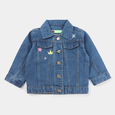 Infant Girls Denim Jacket Character -Mid Blue