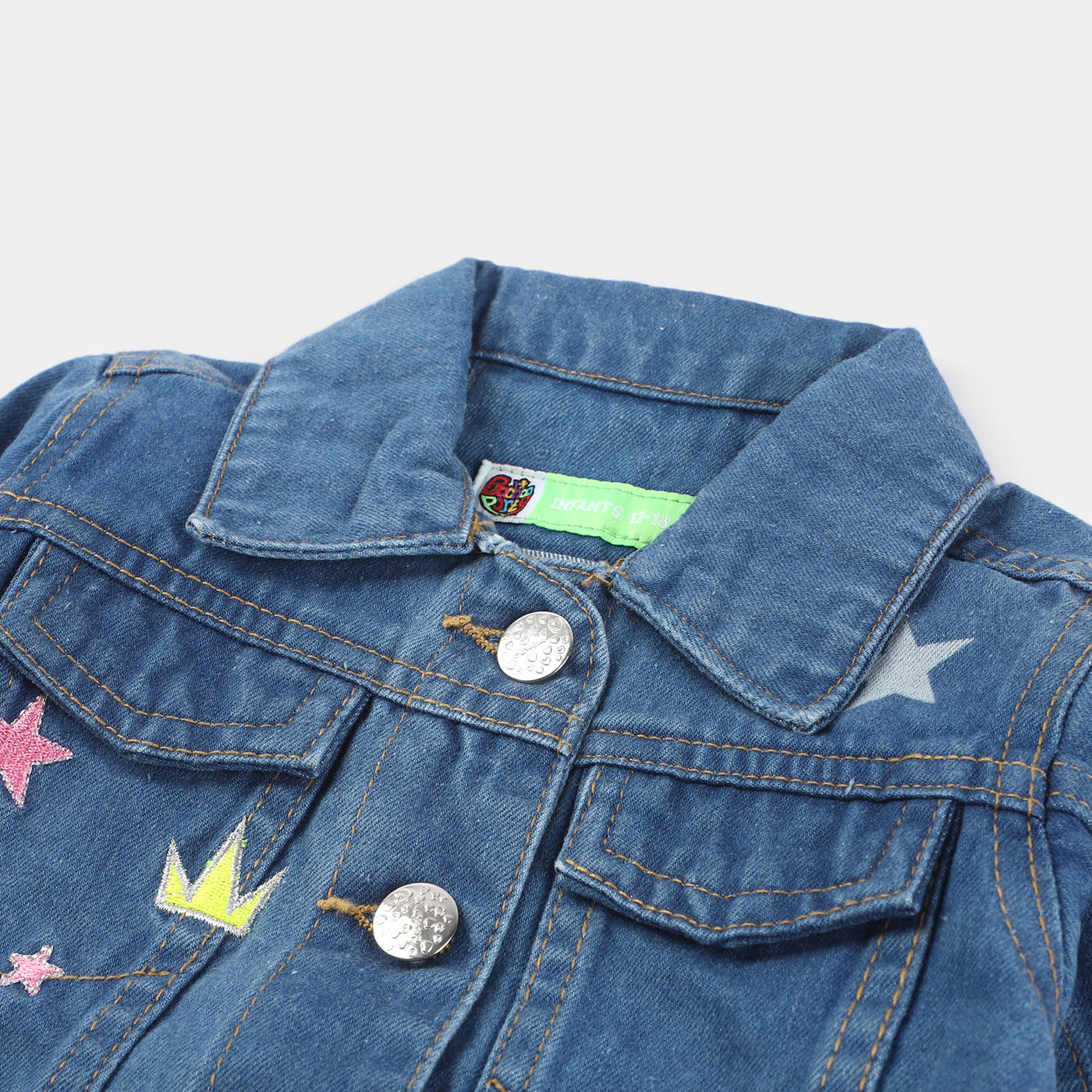 Infant Girls Denim Jacket Character -Mid Blue
