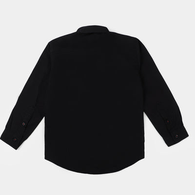 Boys Cotton Casual Shirt Character-BLACK