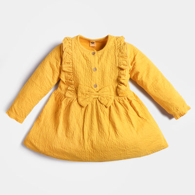 Girls Fancy Frock Bow-Golden Rod