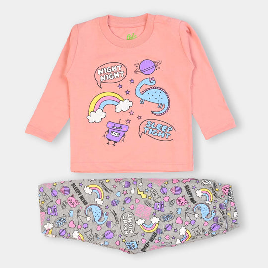 Infant Girls Knitted Night Suit Night Night-Quartz Pin