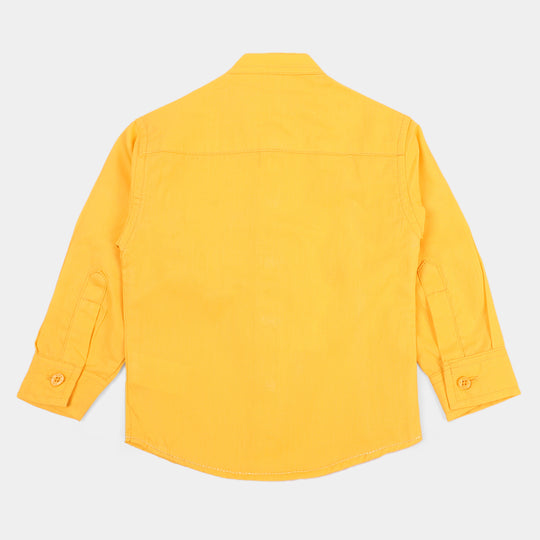 Infant Boys Yarn Dyed Shirt Holiday In Camp - Yellow