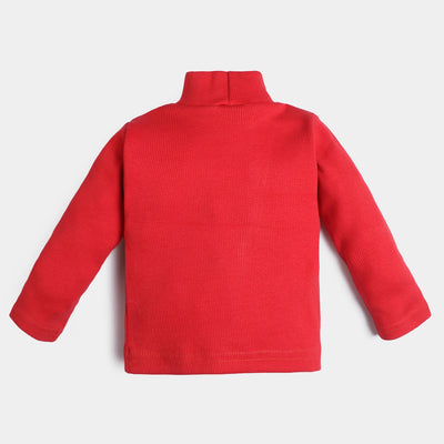 Unisex Kids Turtle Neck-Red