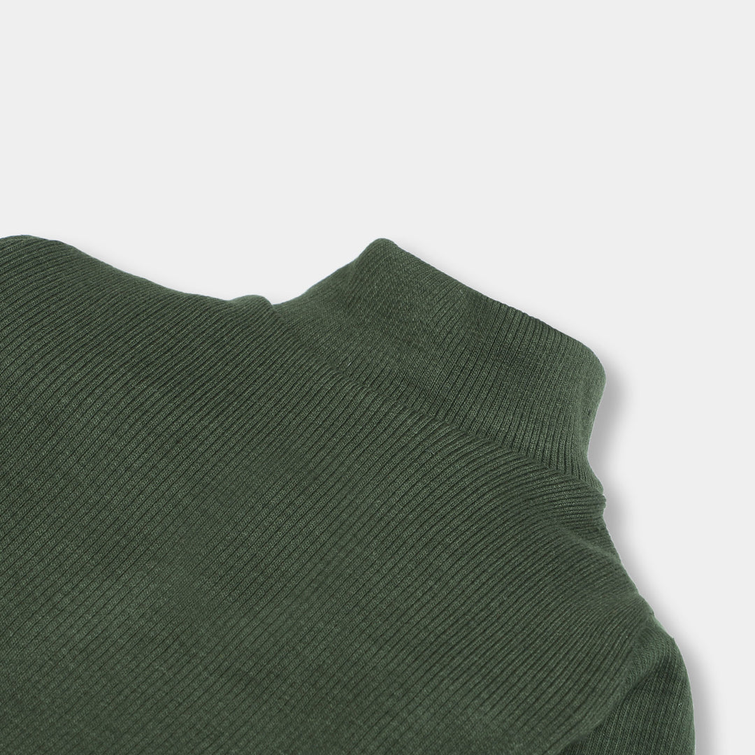 Unisex Infant Turtle Neck-Olive