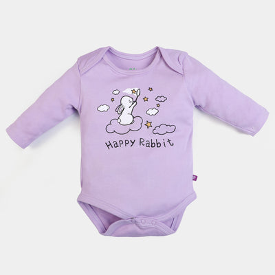 Infant Girls Cotton Romper Happy Rabbit - Purple