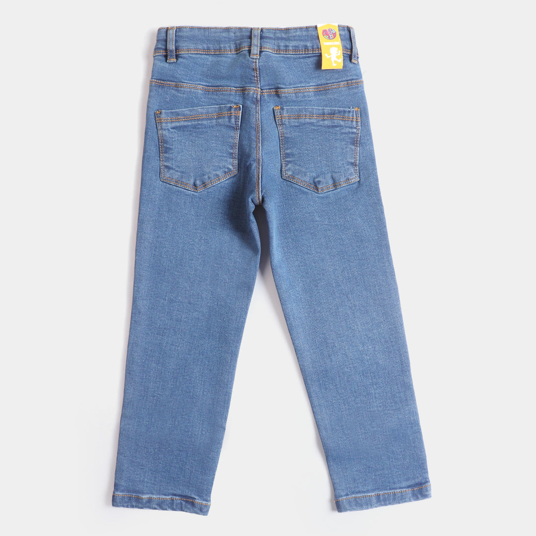 Girls Pant Denim Star-Mid Blue