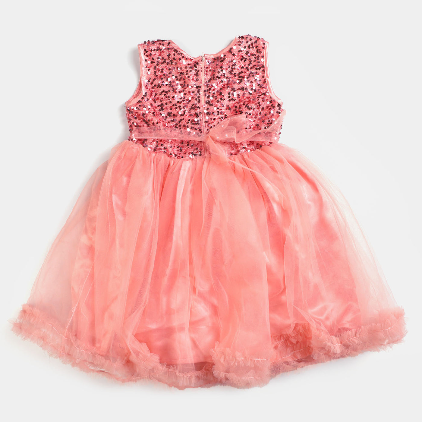 Girls Fancy Frock Pretty Girls-Peach