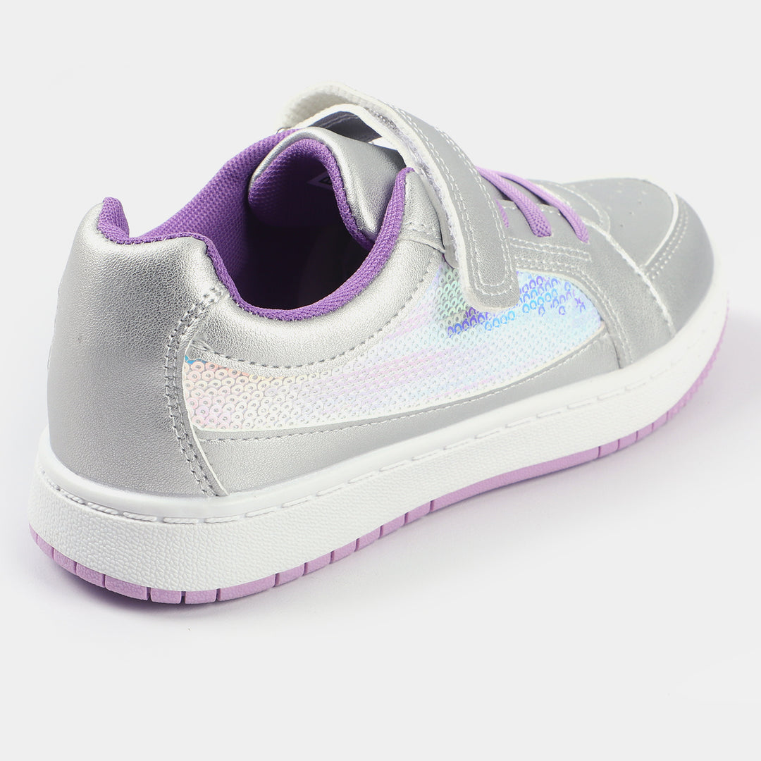 Girls Sneakers B528-1-SILVER