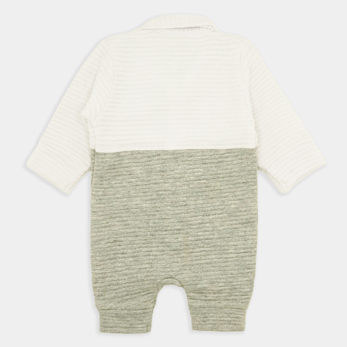 Infant Boys Knitted Romper Formal Quilted-White