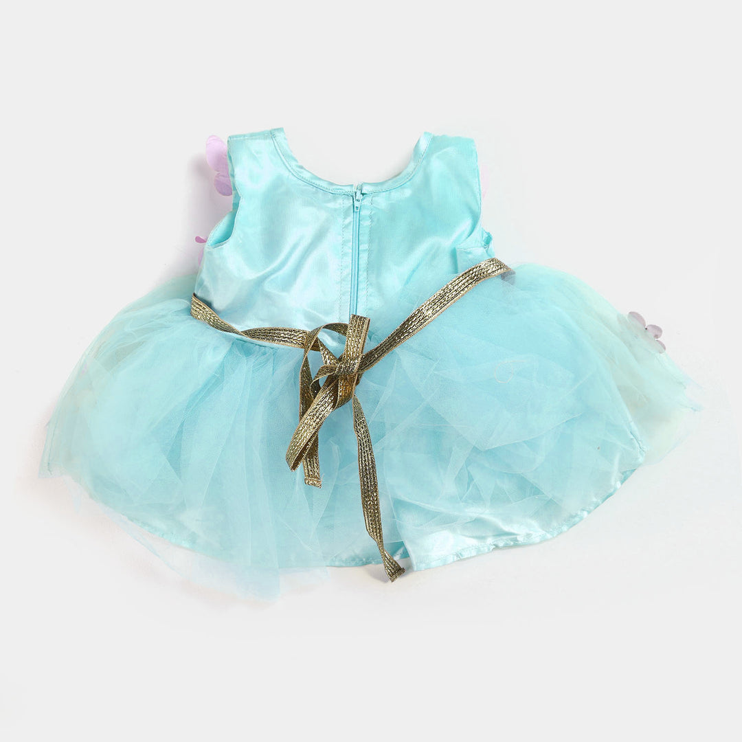 Infant Girls Fancy Frock Pretty Flower-Sea Green